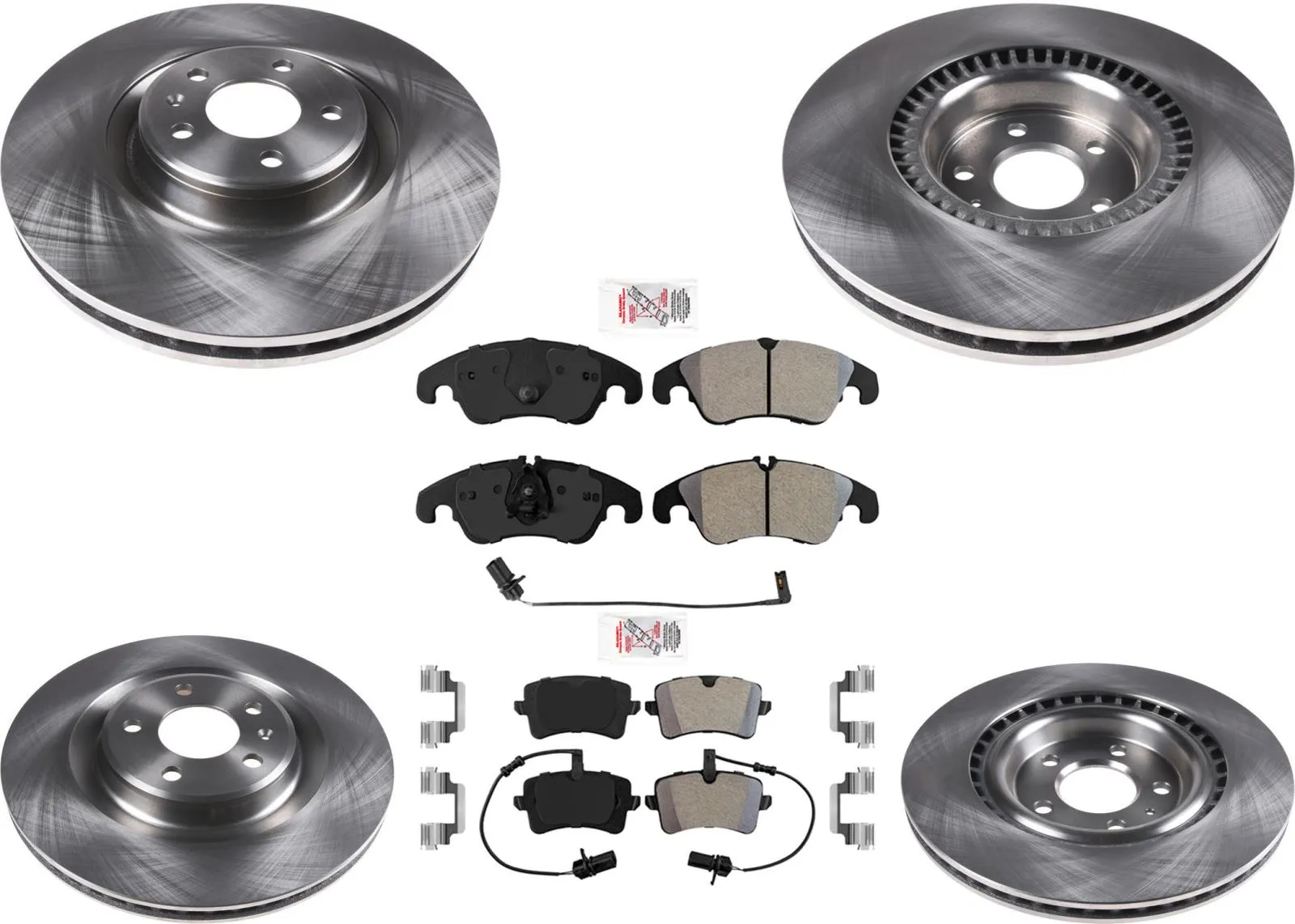 F&R Premium Disc Brake Rotors Pads for 345MM TRW Calipers Audi A6 Quattro 16-18