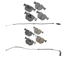 Fits BMW X5 3.0L 4.4L Front & Rear Ceramic Brake Pads   Wear Sensors