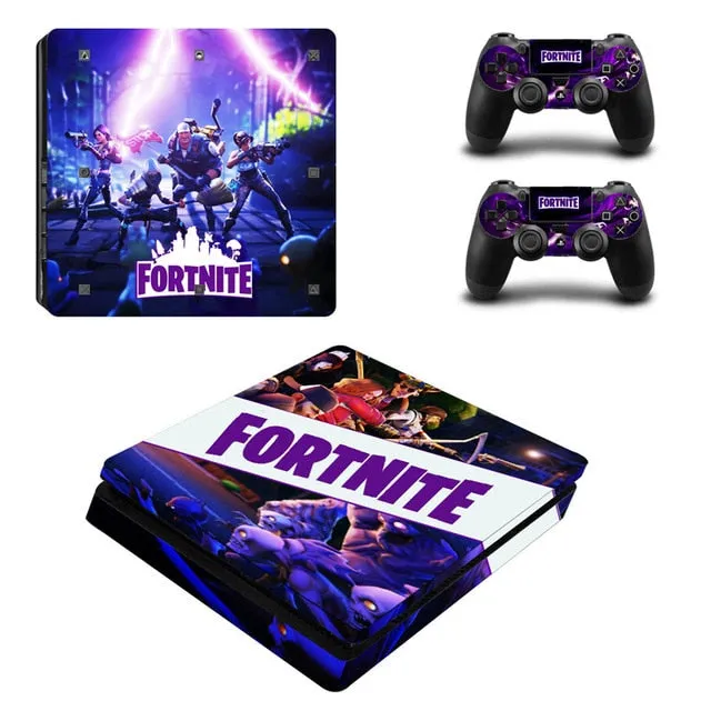 For PS4 Slim Skin Sticker Cover For Sony PlayStation 4 Slim Console 2 Controllers Skins Game Accessories