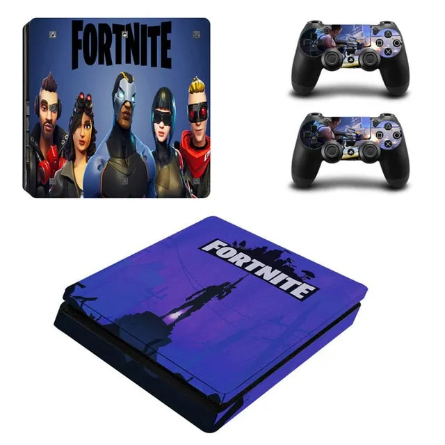 For PS4 Slim Skin Sticker Cover For Sony PlayStation 4 Slim Console 2 Controllers Skins Game Accessories