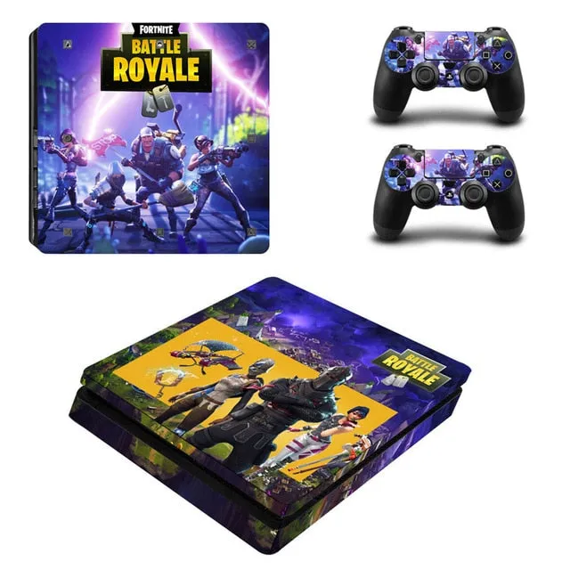 For PS4 Slim Skin Sticker Cover For Sony PlayStation 4 Slim Console 2 Controllers Skins Game Accessories