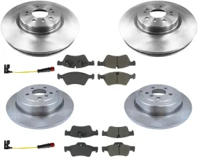 Front 330M Rotors - Rear Solid Rotors Brake Pads Fits Mercedes R350 2006-2012