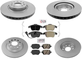 Front and Rear Coated Disc Brake Rotors Brake Pads for Volkswagen Passat 15-21