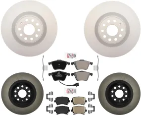 Front GEO Coated Disc Brake Rotors Disc Brake Pads For Volkswagen Golf R 12-13