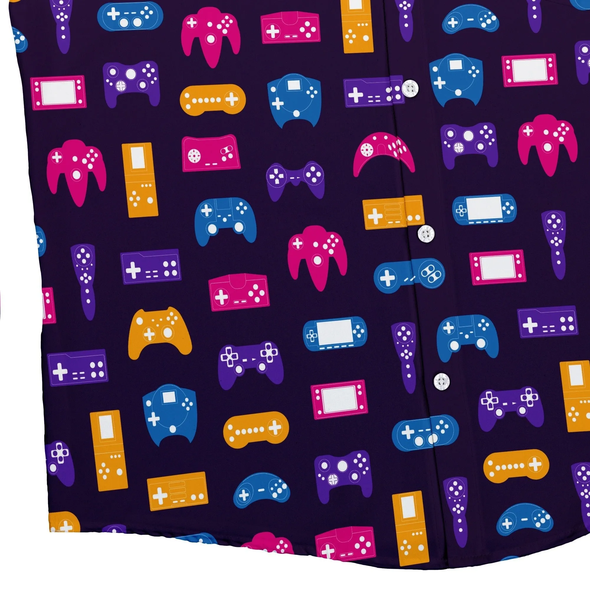 Game Controllers Purple Video Game Button Up Shirt