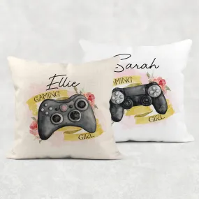Gamer Girl Personalised Cushion