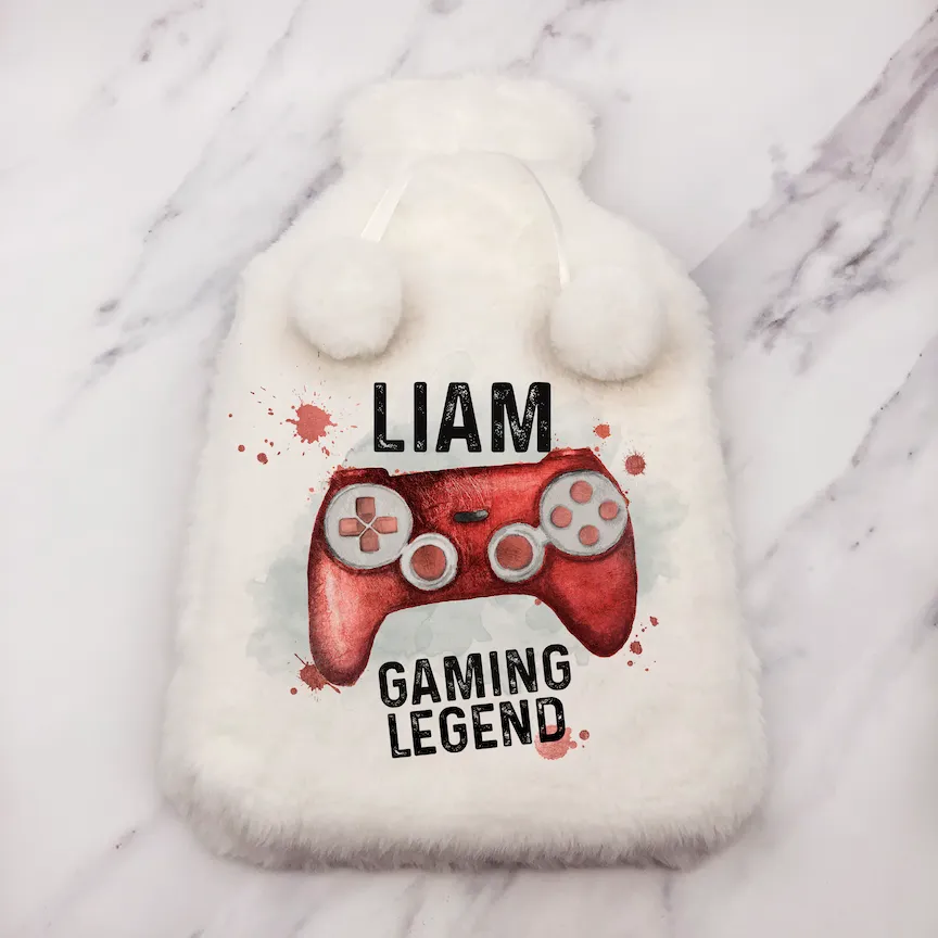 Gaming Legend Personalised Hot Water Bottle Cover