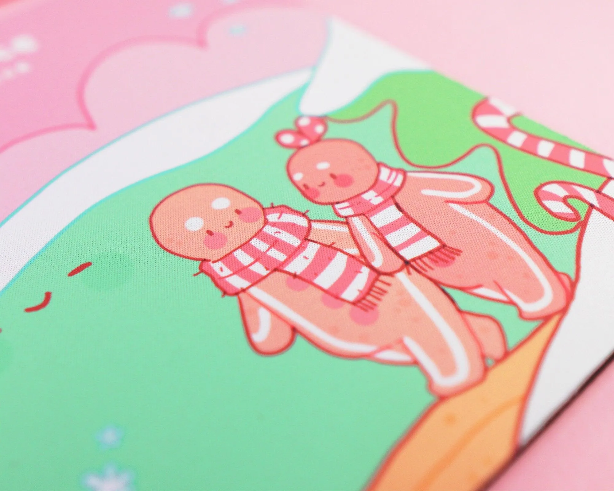 Gingie & Spice Mouse Pad │ Cute Kawaii Christmas Desk Décor │ Candy Cane Lane Design