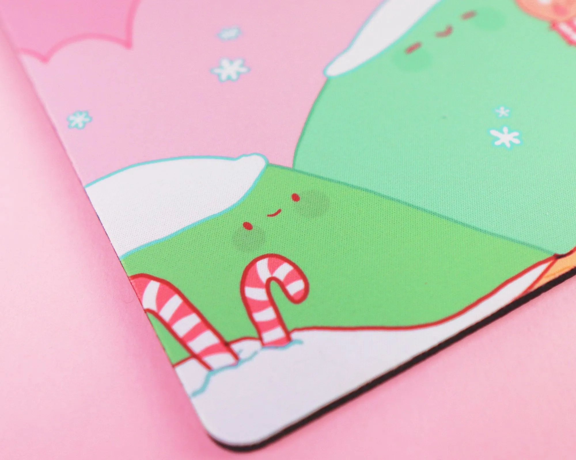 Gingie & Spice Mouse Pad │ Cute Kawaii Christmas Desk Décor │ Candy Cane Lane Design