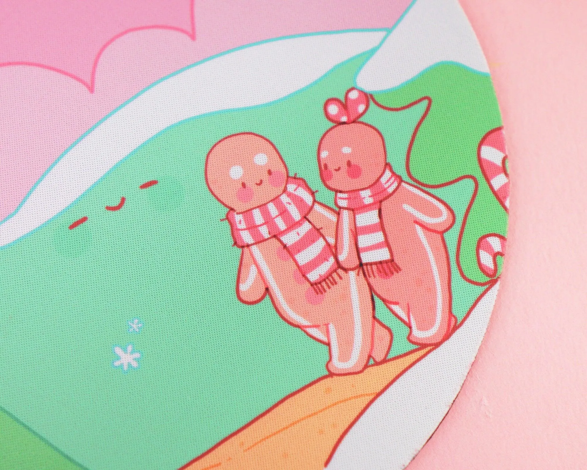 Gingie & Spice Mouse Pad │ Cute Kawaii Christmas Desk Décor │ Candy Cane Lane Design
