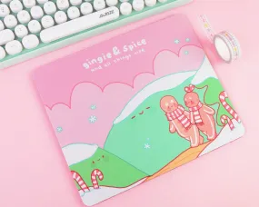Gingie & Spice Mouse Pad │ Cute Kawaii Christmas Desk Décor │ Candy Cane Lane Design