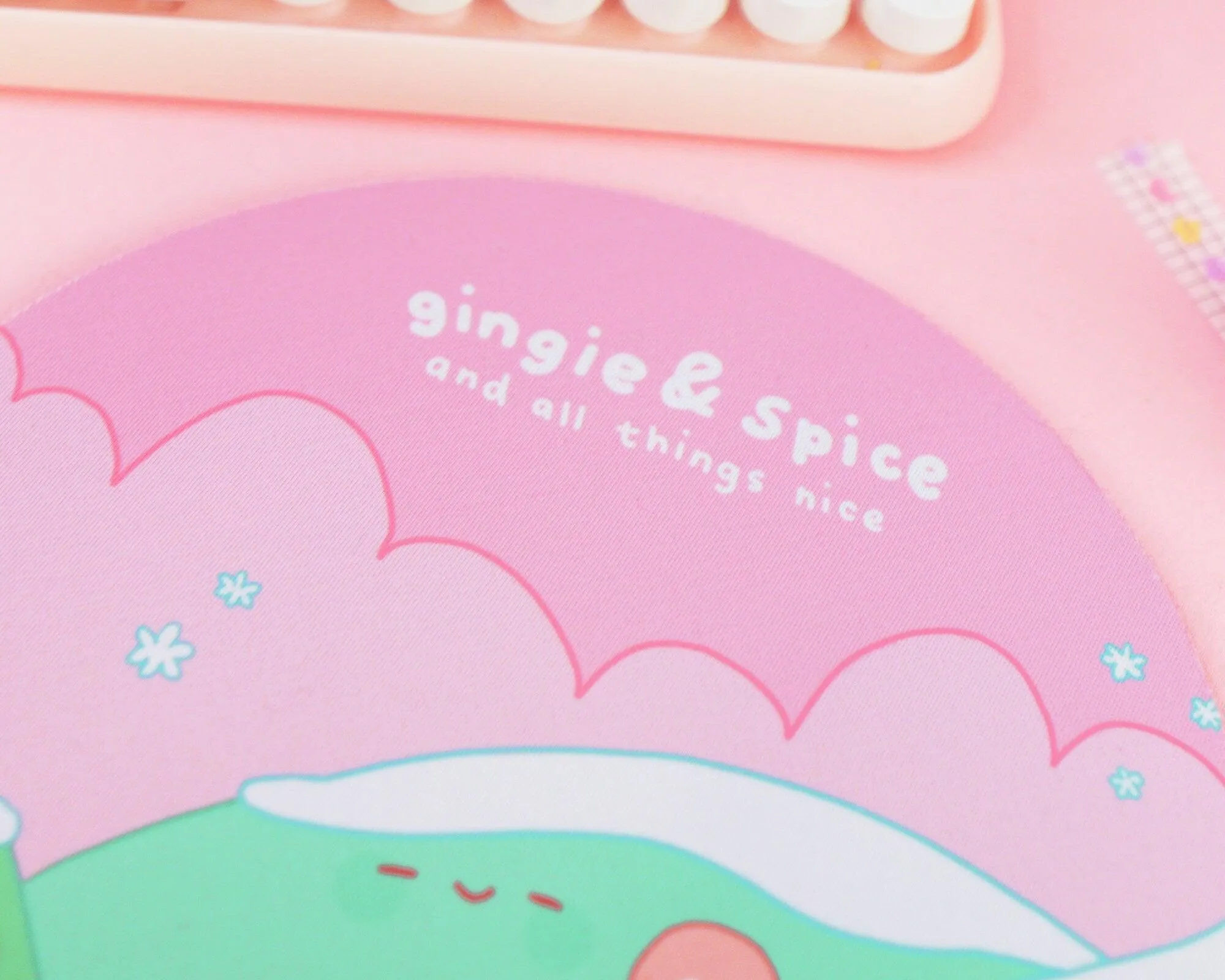 Gingie & Spice Mouse Pad │ Cute Kawaii Christmas Desk Décor │ Candy Cane Lane Design