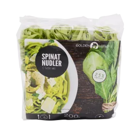 Golden Lotus Nudler, T?¸rrede Spinatnudler (Spinach Noodles) 200g
