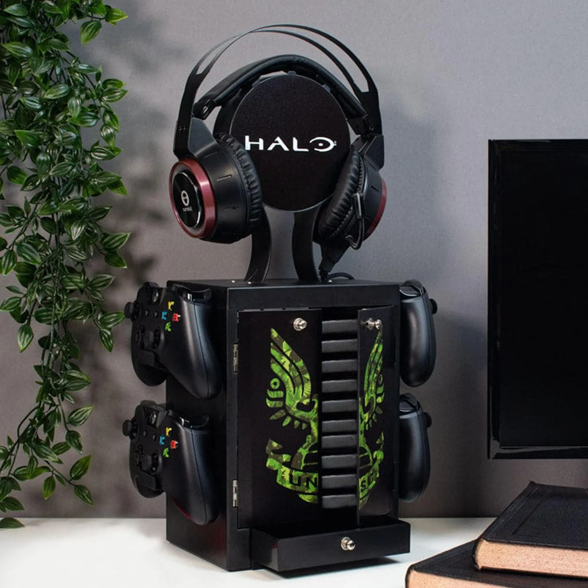 Halo Game Locker, Controller Holder, and Headset Stand