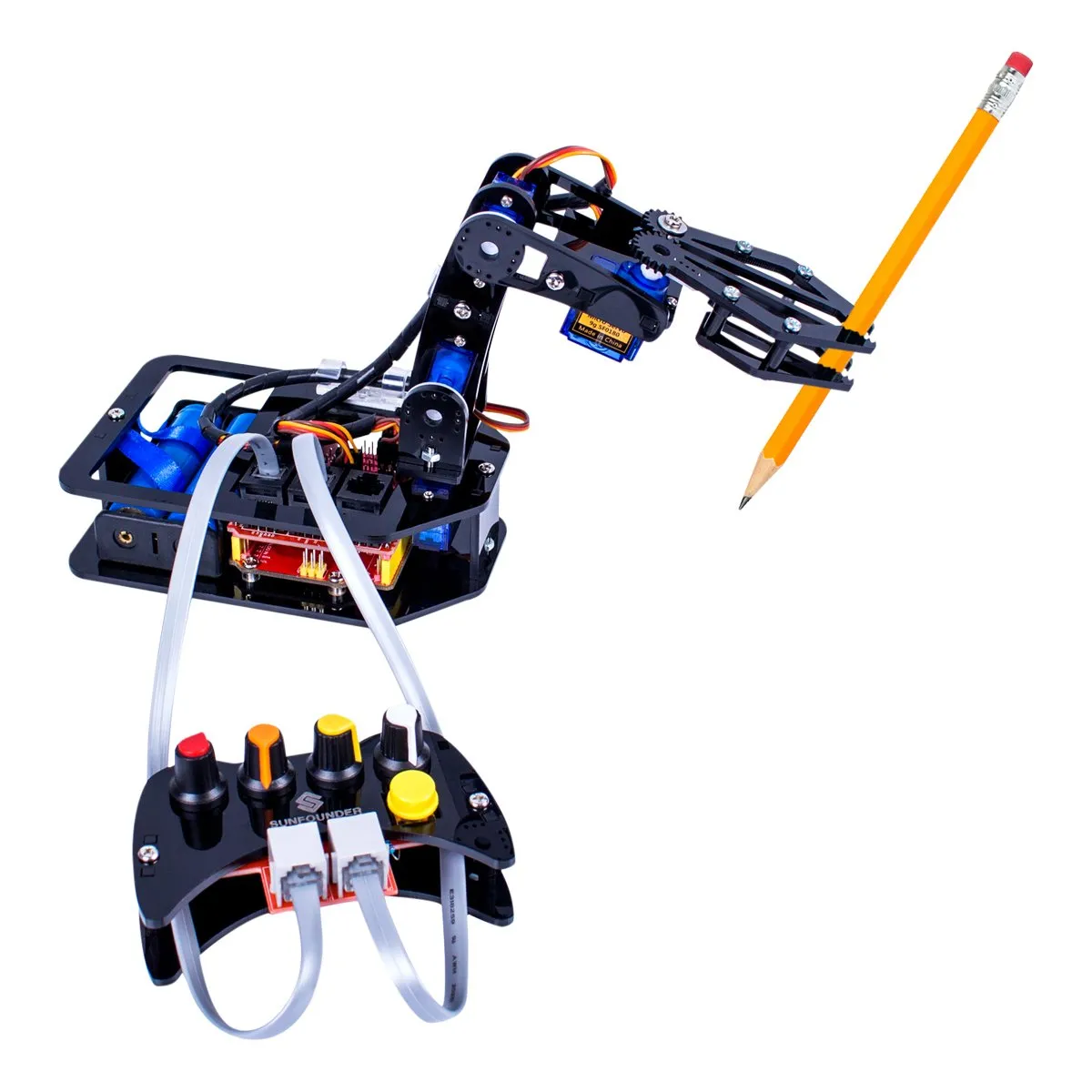 Hamilton Buhl STEAM Robo-Arm Kit for Arduino - Programmable 4-Axis Robot Arm