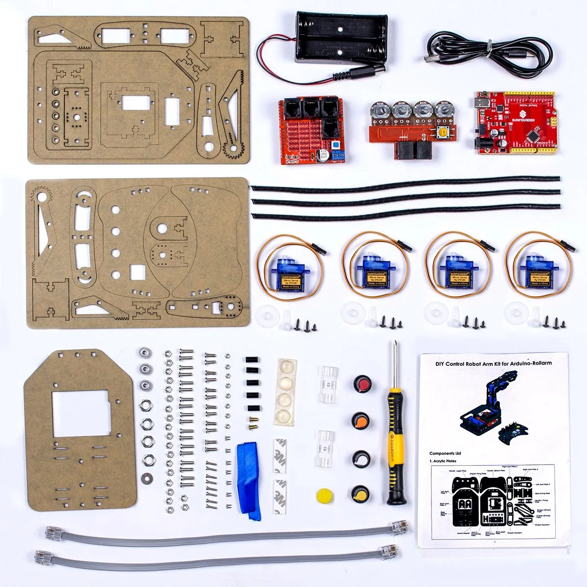 Hamilton Buhl STEAM Robo-Arm Kit for Arduino - Programmable 4-Axis Robot Arm