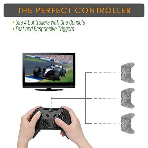 Insten Wireless Pro Controller for Nintendo Switch, Insten Wireless Pro Gaming Controller Bluetooth Gamepad Joypad Remote Compatible With Nintendo Switch / Lite Version, Black (with USB charging cable: Video Games