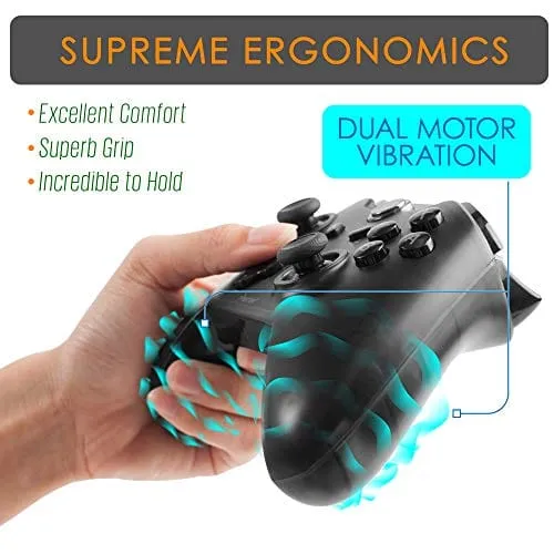 Insten Wireless Pro Controller for Nintendo Switch, Insten Wireless Pro Gaming Controller Bluetooth Gamepad Joypad Remote Compatible With Nintendo Switch / Lite Version, Black (with USB charging cable: Video Games