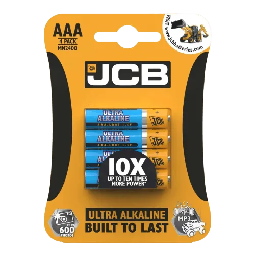 JCB AAA Ultra Alkaline Batteries, Pack of 4