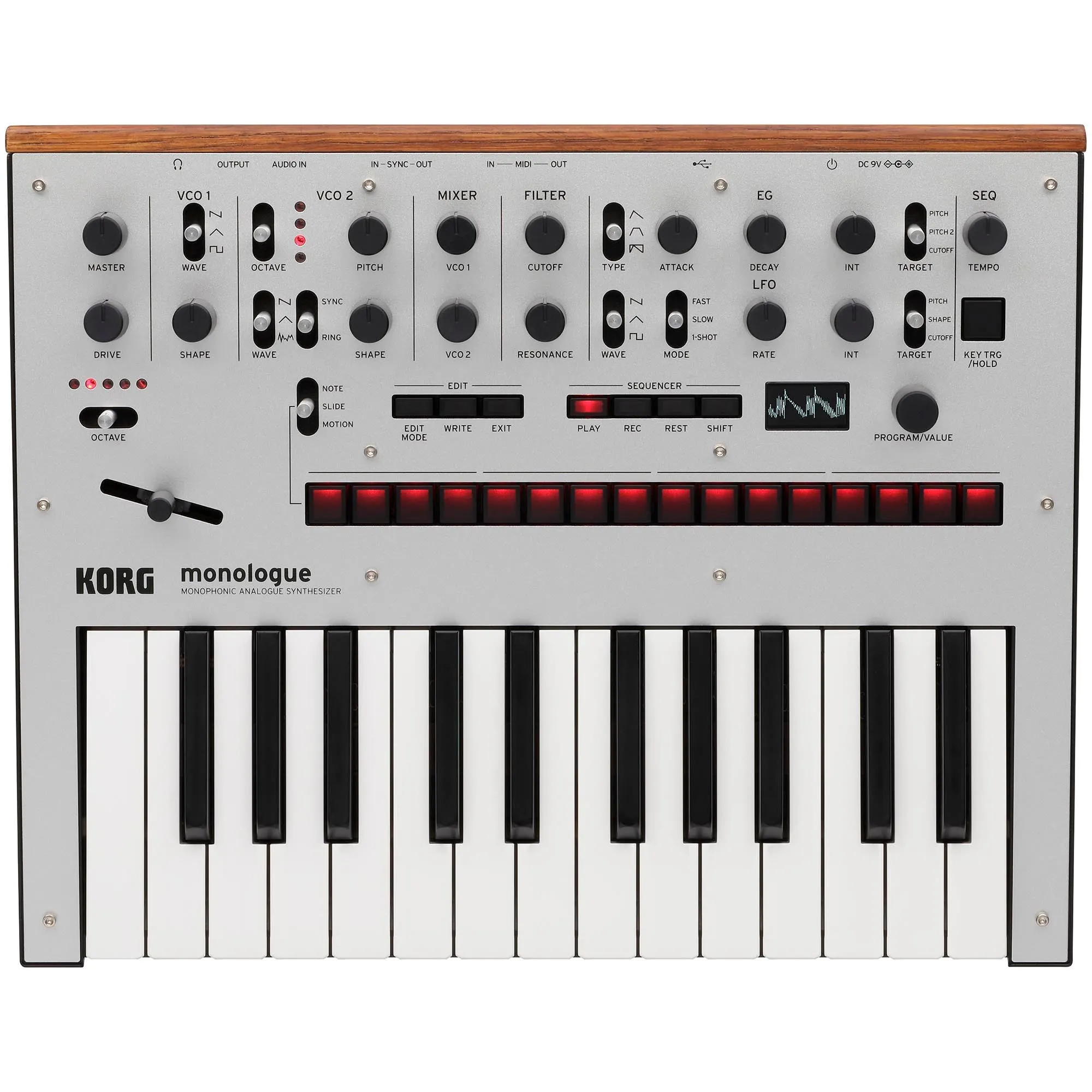 Korg Monologue Monophonic Analog Synthesizer With Presets - Silver