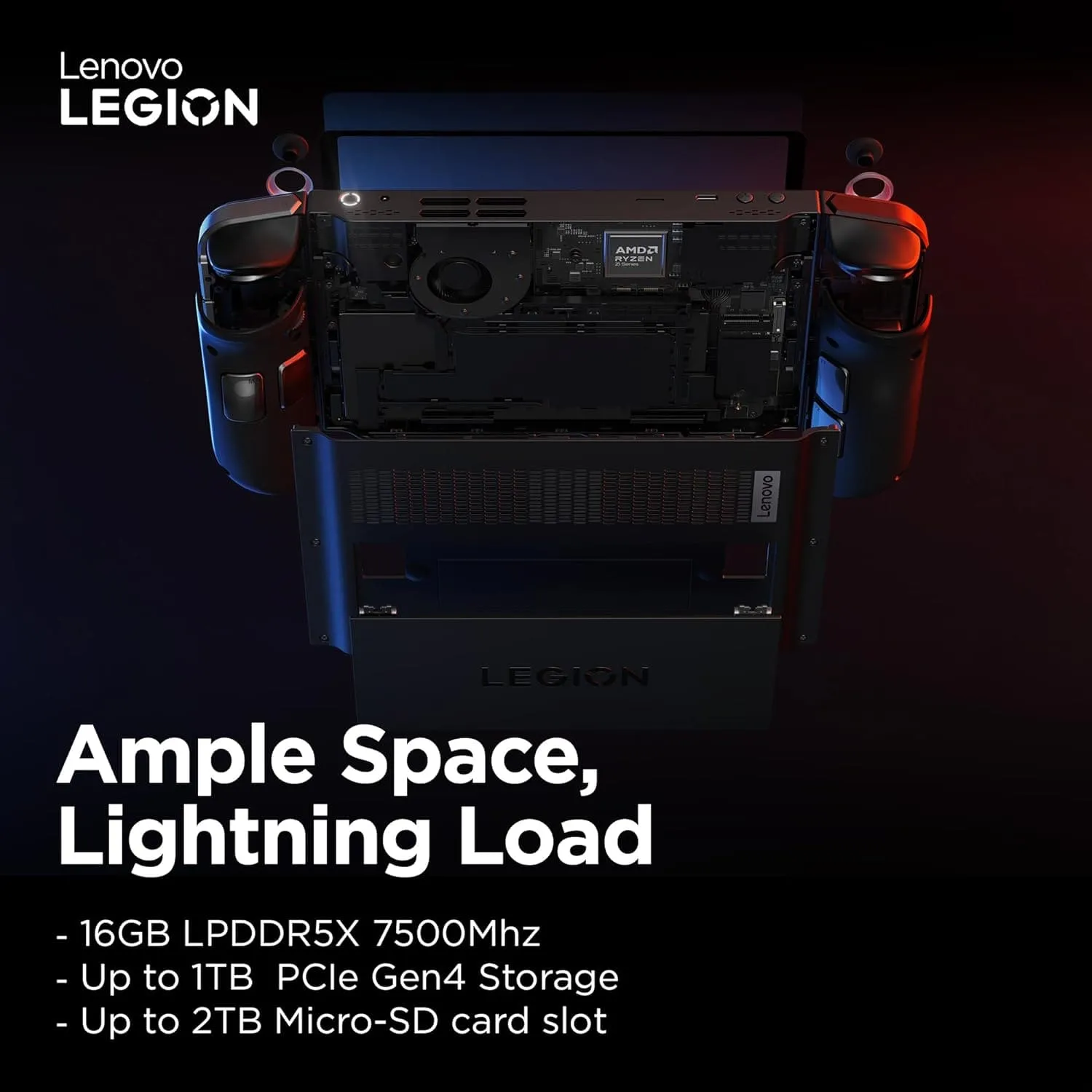 Lenovo Legion Go Handheld Gaming Console - 8.8-inch 2K Display, AMD Ryzen Z1 Extreme, 16GB RAM, 512GB SSD, Windows 11 Home