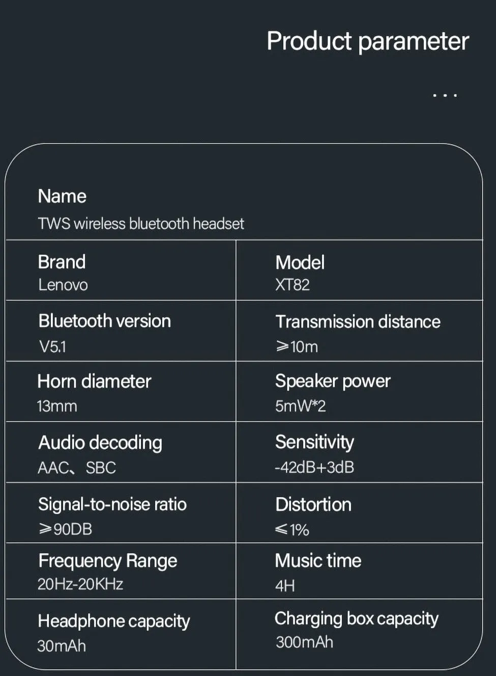 Lenovo™ Wireless Bluetooth HiFi Surround Sound Earphones