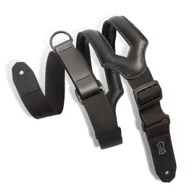 Levys 2.5 Inch Right Height Ergonomic Padded Ripchord Guitar Strap Black