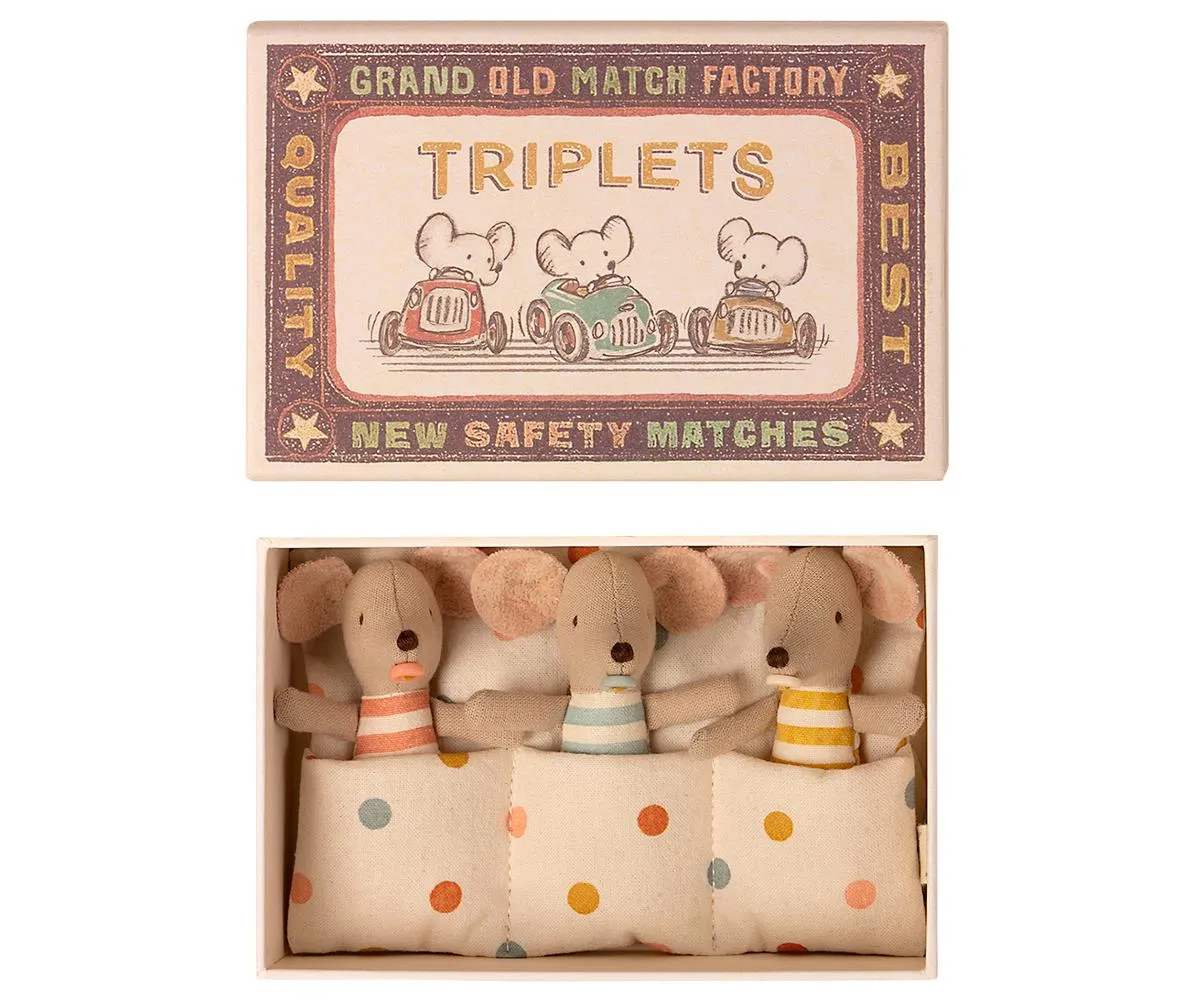Maileg Baby Mice Triplets in Matchbox