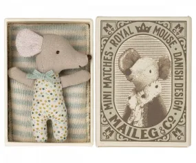 Maileg | Sleepy/Wakey Baby Mouse in Matchbox, Boy