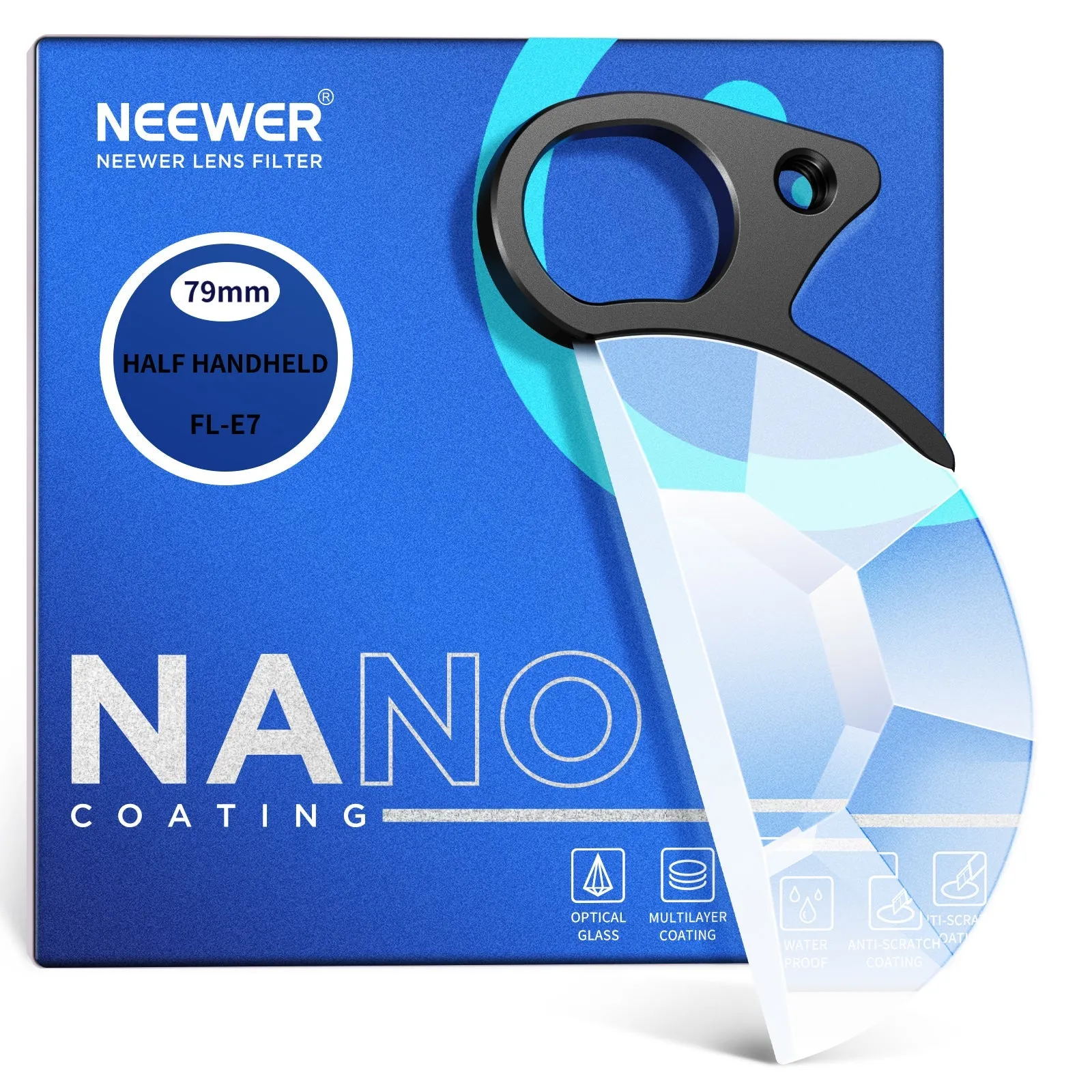 NEEWER FL-E7 79mm Half Moon Kaleidoscope Prism Lens Filter
