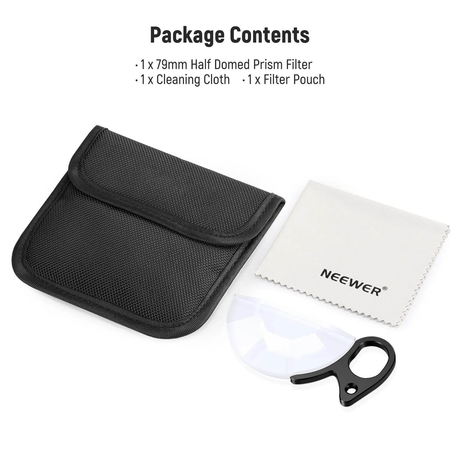 NEEWER FL-E7 79mm Half Moon Kaleidoscope Prism Lens Filter