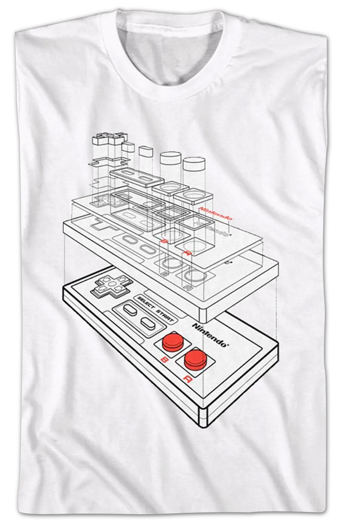 NES Controller Schematic Nintendo T-Shirt