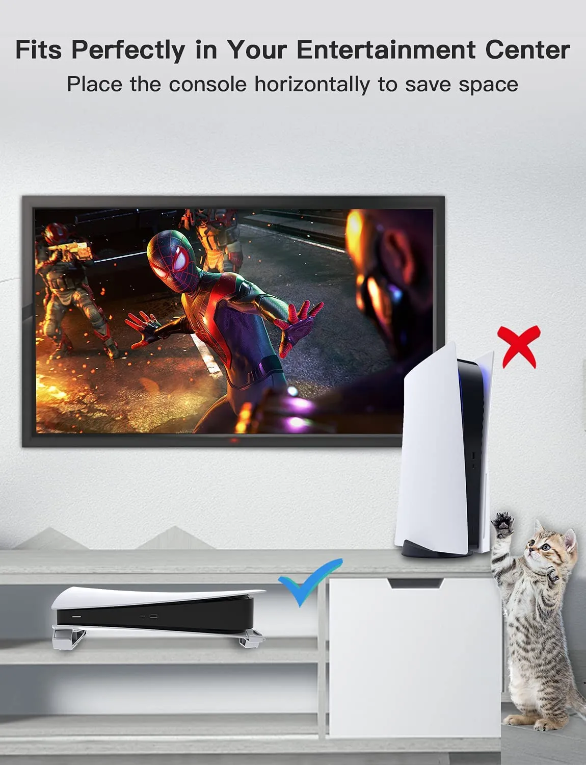 NexiGo PS5 Horizontal Stand with Cooling Fan