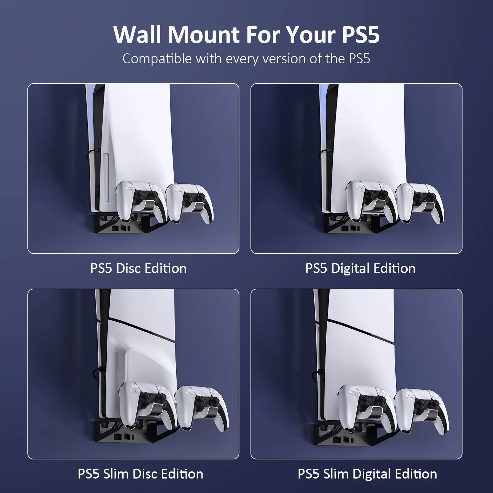 NexiGo PS5 Wall Mount Kit with Charging Station