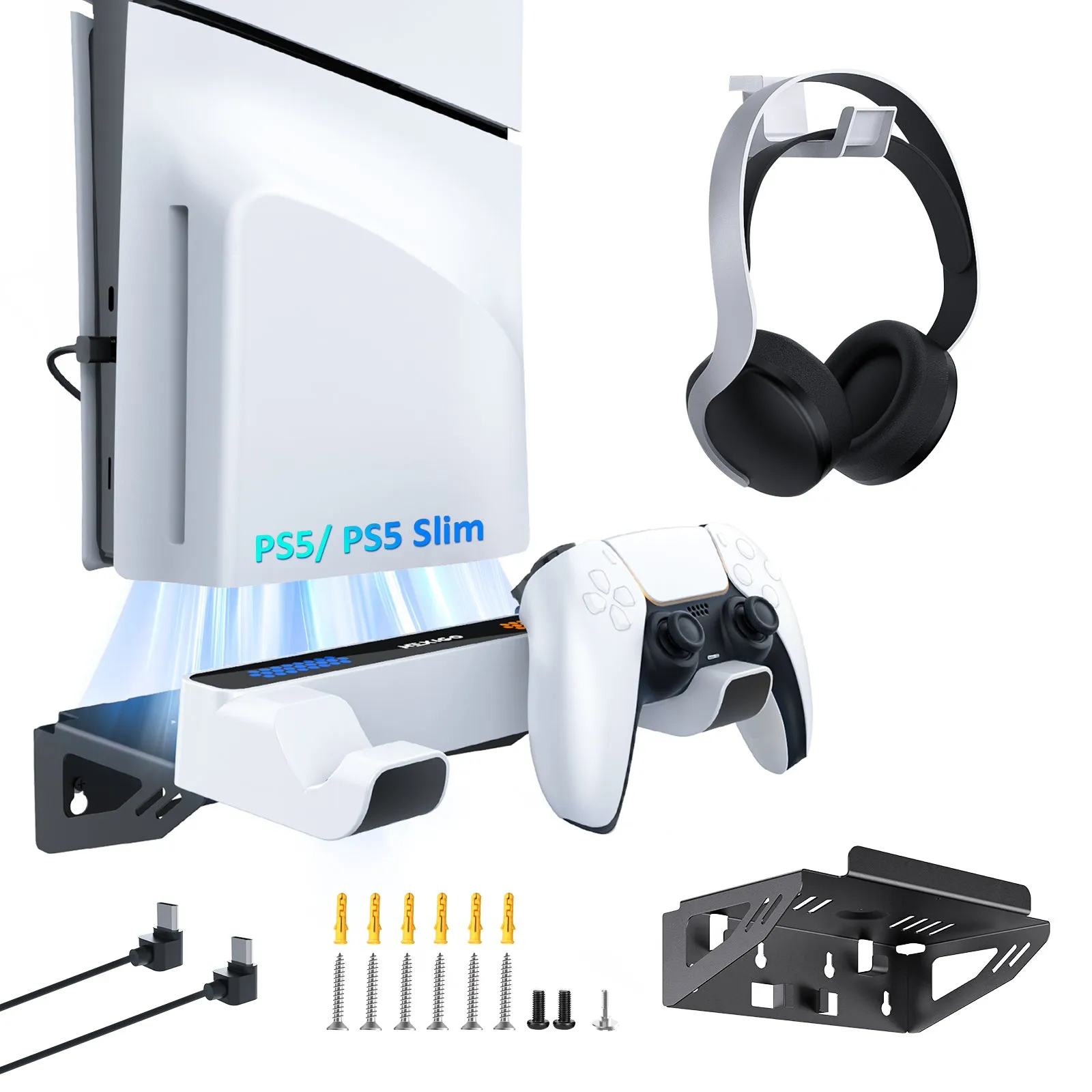 NexiGo PS5 Wall Mount Kit with Charging Station