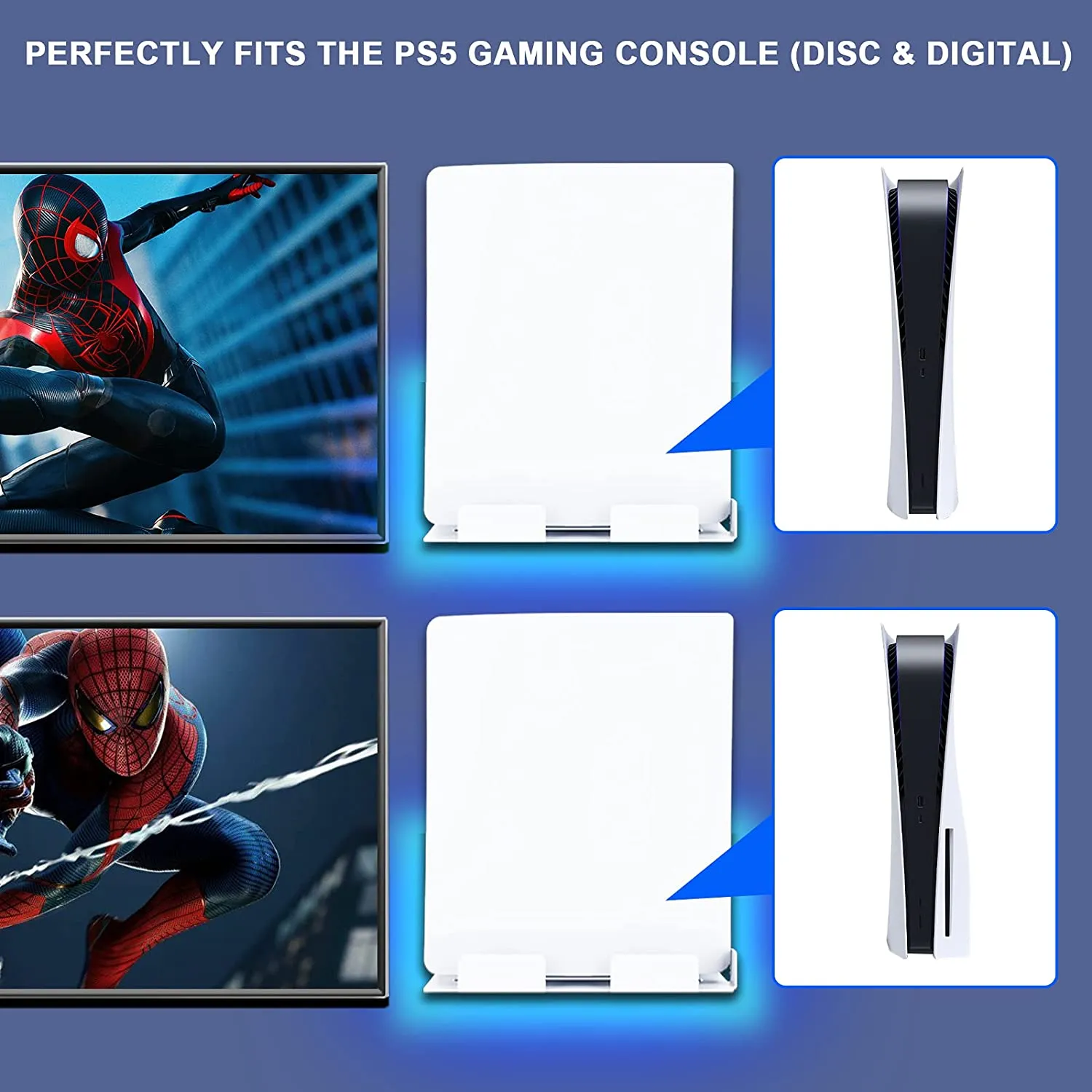 NexiGo PS5 Wall Mount Set with RGB LED Light