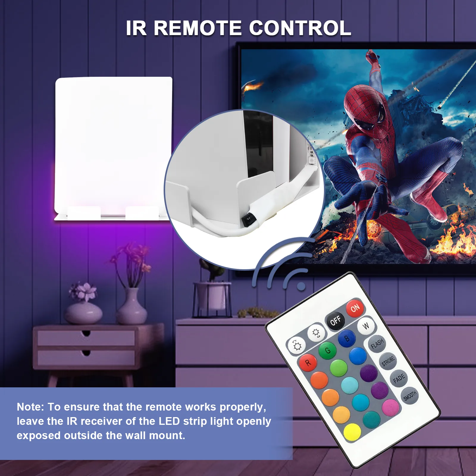 NexiGo PS5 Wall Mount Set with RGB LED Light