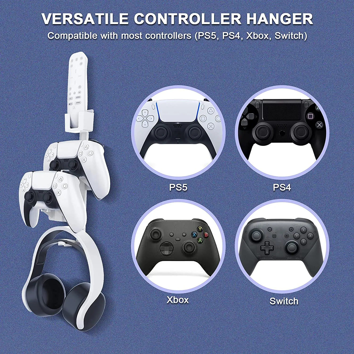 NexiGo PS5 Wall Mount Set with RGB LED Light