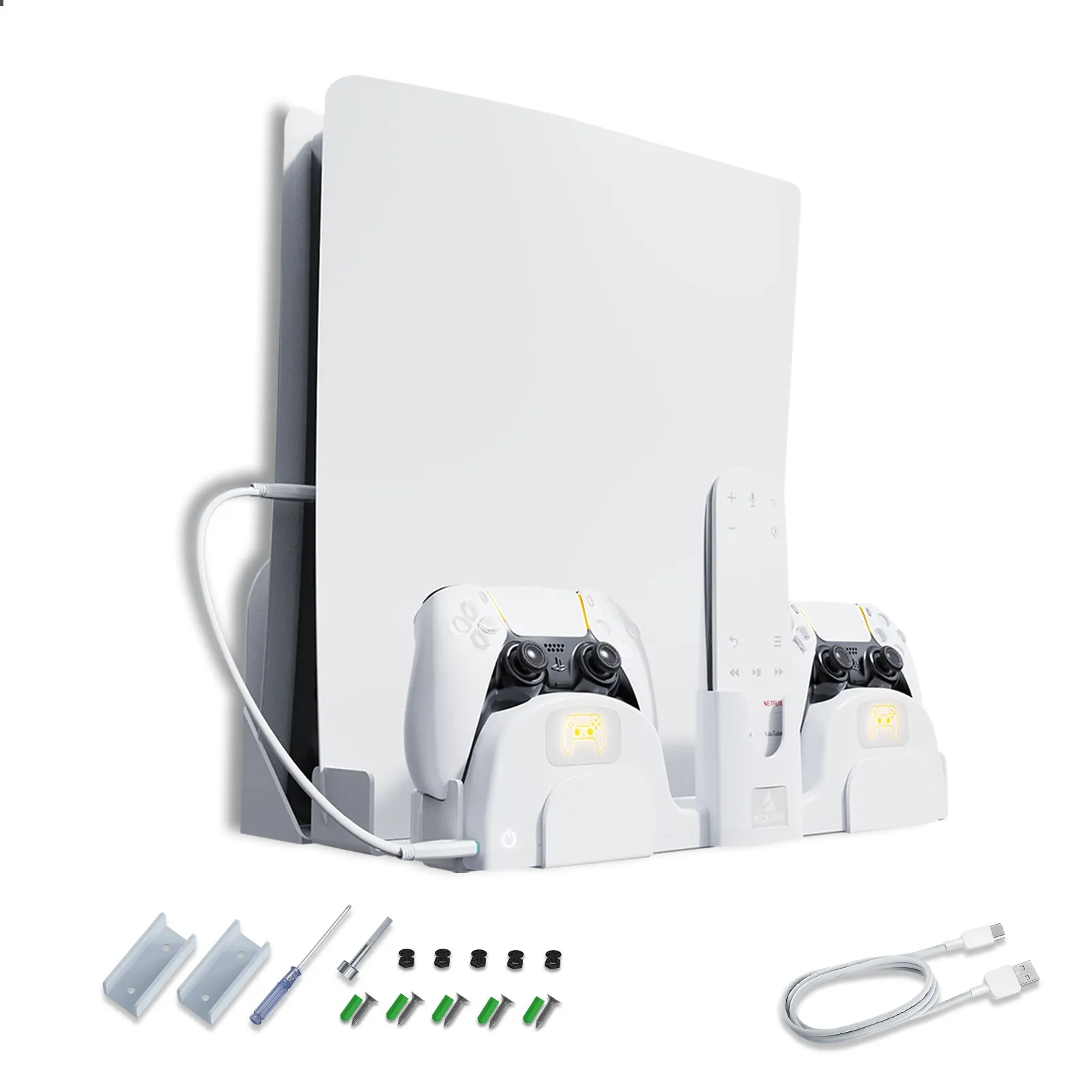 NexiGo PS5 Wall Mount with Controller Charger