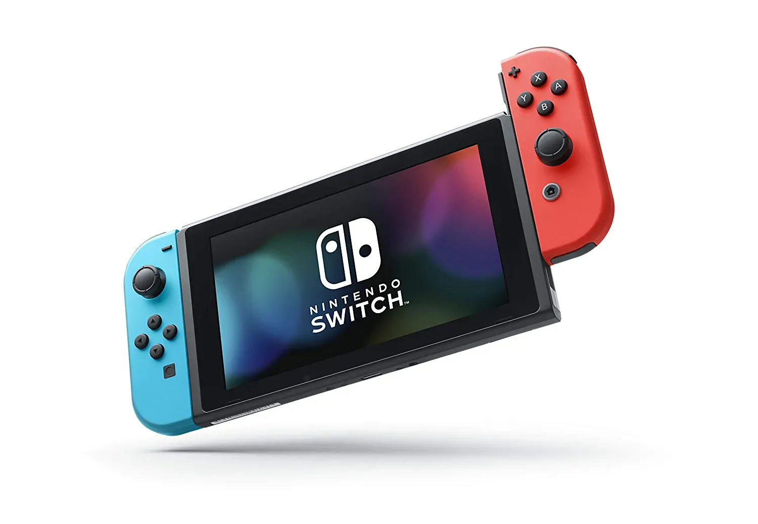 Nintendo Switch 32GB with Neon Red & Blue Wireless Controllers