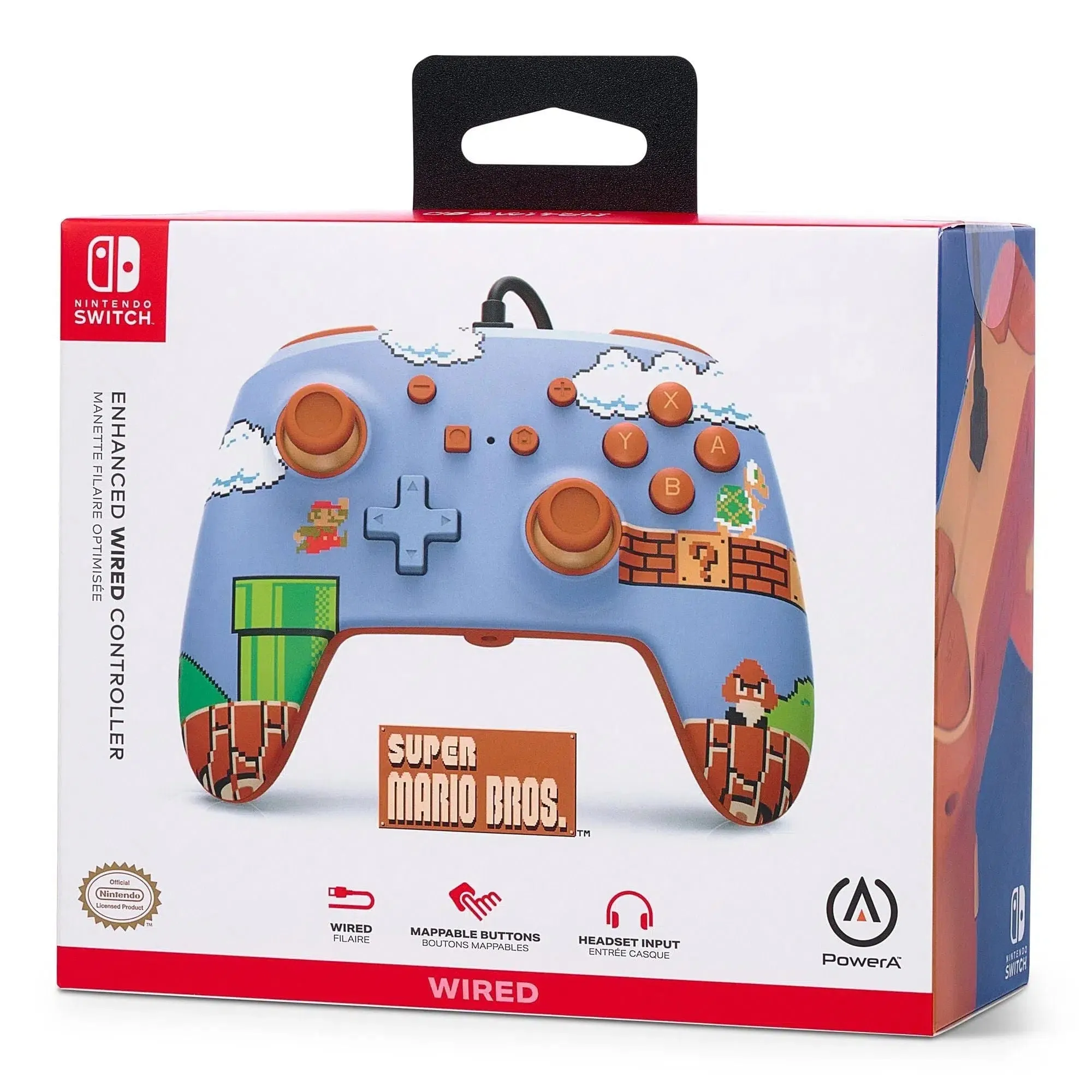 Nintendo Switch Wired Controller (Super Mario Bros. Version) - PowerA - Enhanced Edition