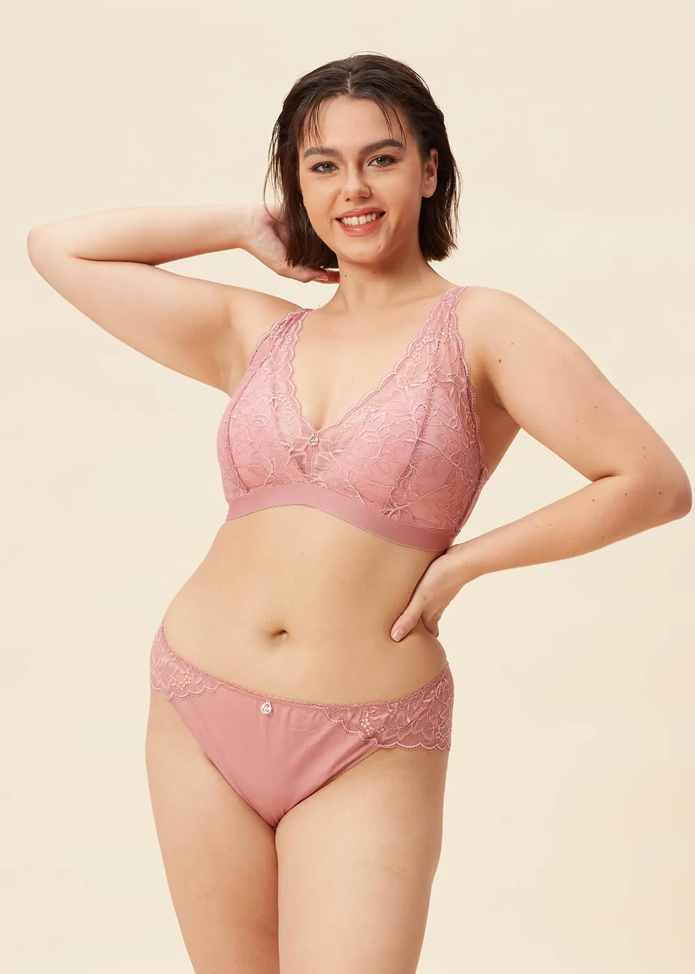 PEARL Plus Lace Wireless Plunge Bra