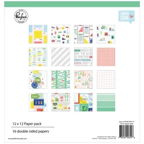 Pinkfresh Studio Double-Sided Paper Pack 12in x 12in 16 pack Super Cool*