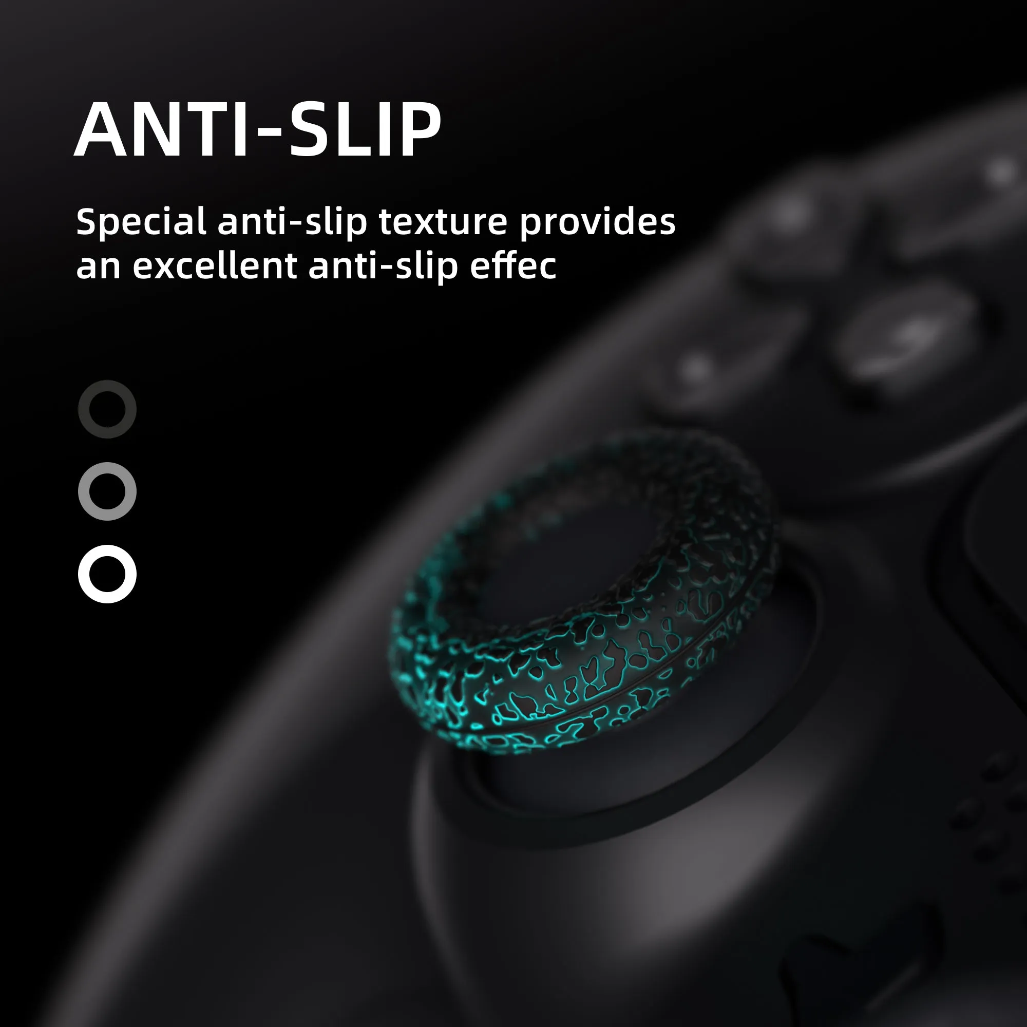 PlayVital 3 Pairs Silicone Thumbstick Rings for PS5 & PS4 & Xbox Series X/S & Xbox One/Elite Series 2 Core & Switch Pro Controller - Gray & Black & White - PFPJ146