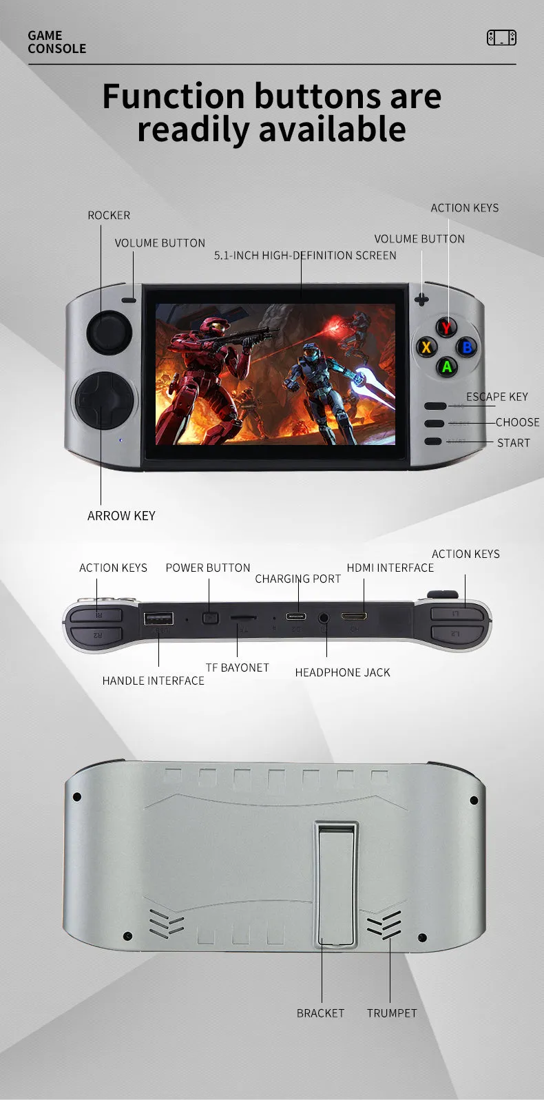 Portable Retro Double Handheld Video Game Console Q-Gs7