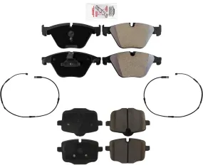 Premium Front & Rear Disc Brake Pads Sensors For BMW 640i 2012-2016