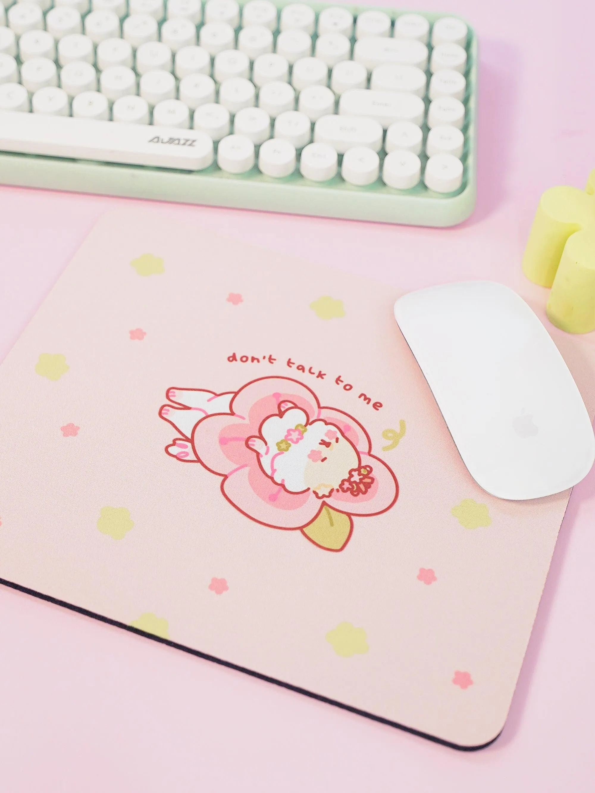 Puddin the Dog Sakura Lazy day Cherry Blossom Mouse Pad