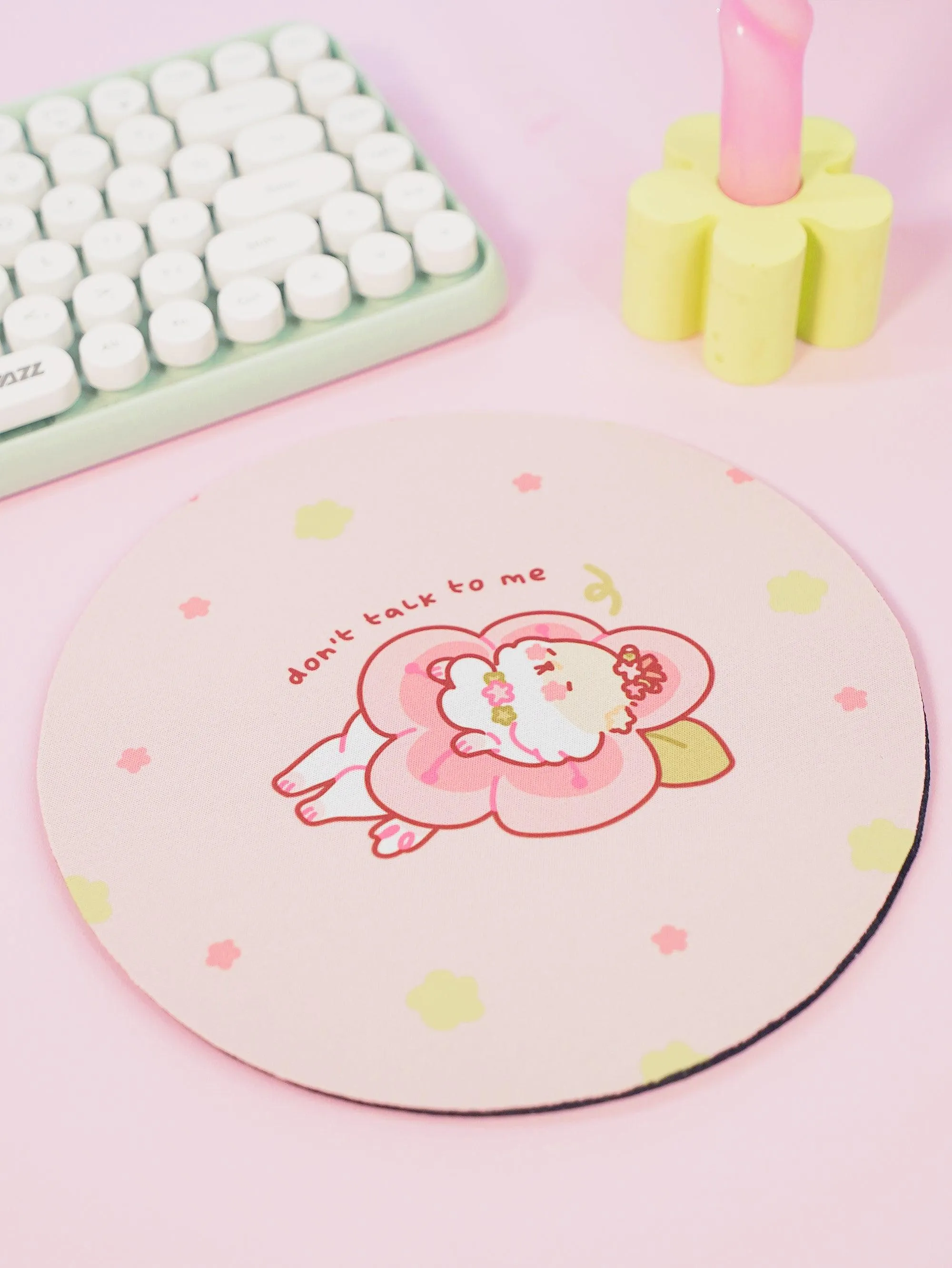 Puddin the Dog Sakura Lazy day Cherry Blossom Mouse Pad