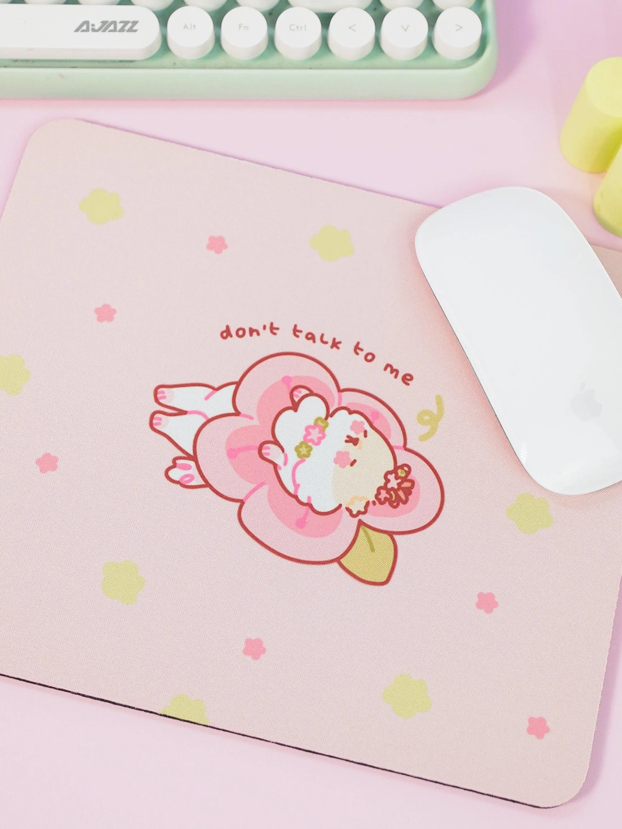 Puddin the Dog Sakura Lazy day Cherry Blossom Mouse Pad