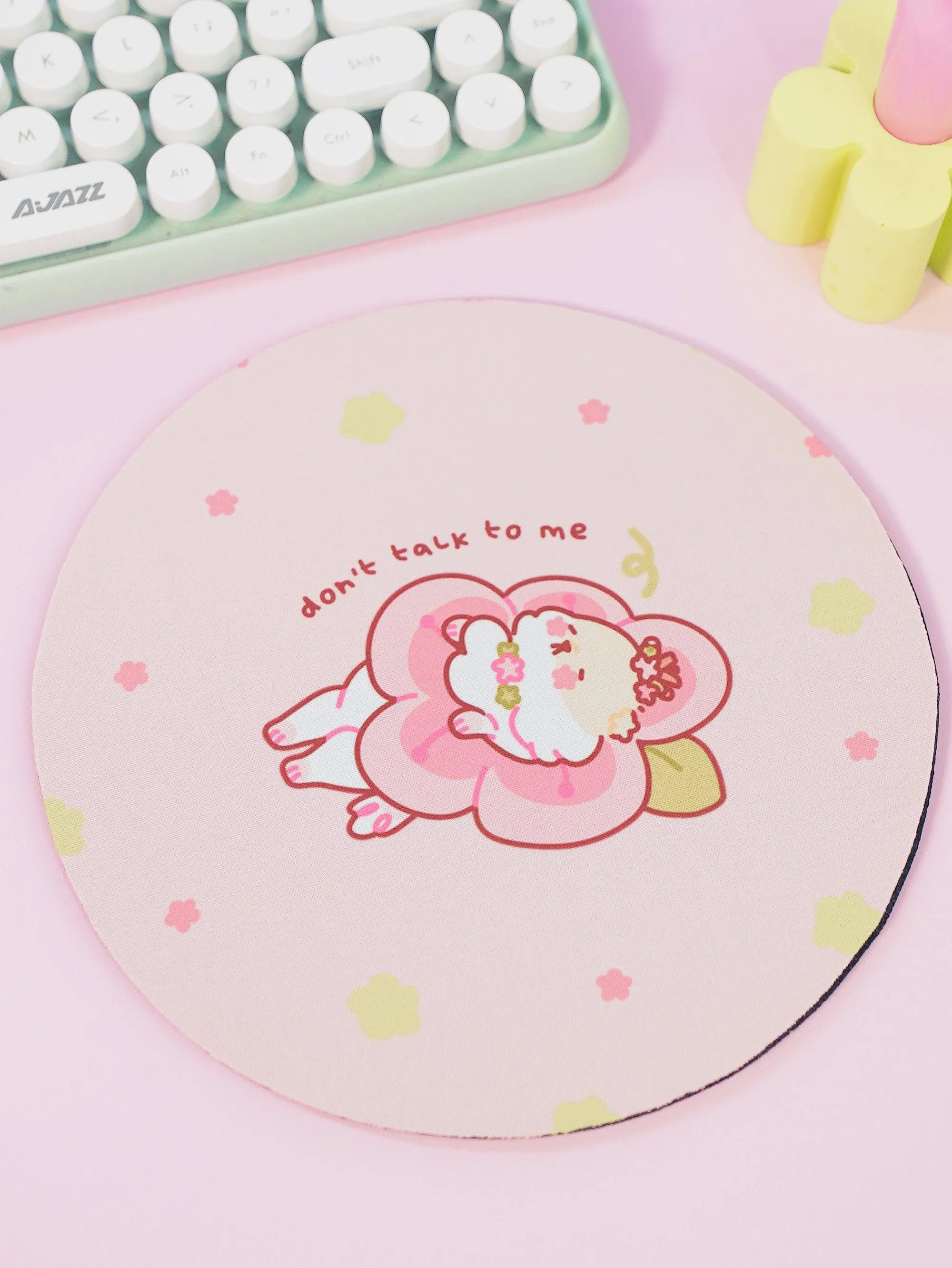 Puddin the Dog Sakura Lazy day Cherry Blossom Mouse Pad